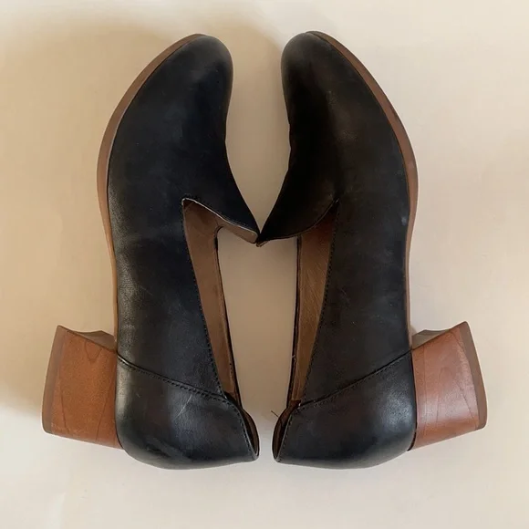 Dansko Black Leather Block Heel Loafers size 38 - Picture 6 of 11